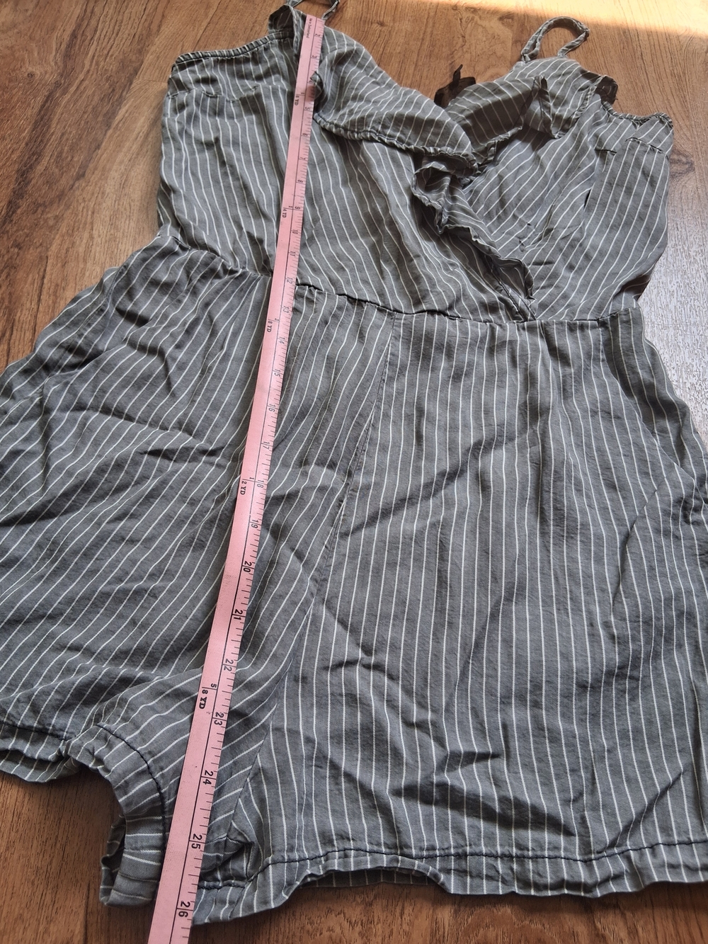 Striped Ruffle V-Neck Romper - Picture 10 of 11
